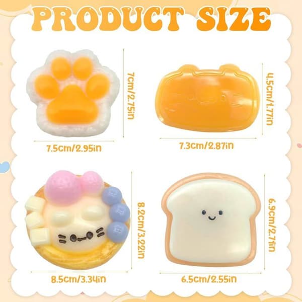 Biter Squishy Katteklemmeleke, Fidget Klemmeleker, Anti-stress Sensoriske Leker, Søte Squishy Leker