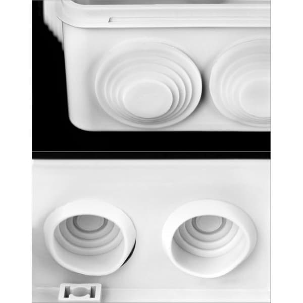 Set med 2 kopplingsdosor, IP65, ABS-plast, vattentät för utomhusbruk, vit, 85 x 85 x 50 mm