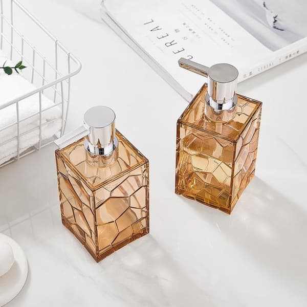 Tvåldispenser - Akrylglas - Tryckknappsdispenser - Transparent brun