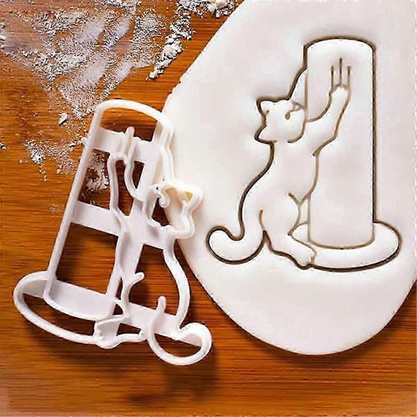 Katteformede kakeformer i plast, \"Kitty Butt\"-form, DIY kjeksform, bakeredskaper, DIY kjeks håndform, bakeutstyr