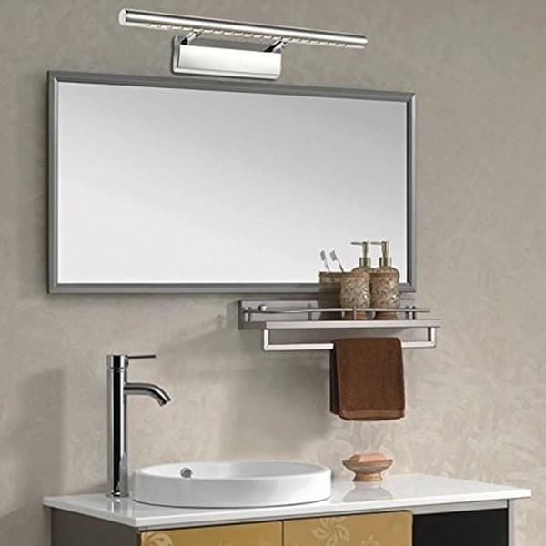 Speillys, Bildelys, Vegglampe, 5W LED med rustfri stålbryter for baderomsspeil - Hvit