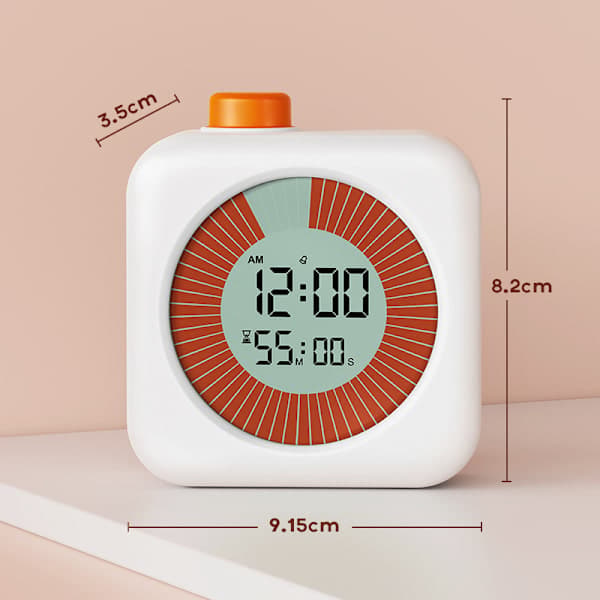 Digital Visuel Timer 3-i-1 – Timer, Ur og Vækkeur, 60-minutters Nedtælling, til Børn og Hjem, Pink
