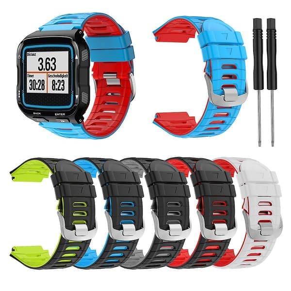 Silikonerem til Garmin-Forerunner 920XT Smartwatch Armbåndsrem Loop Armbånd Sort blå Black blue