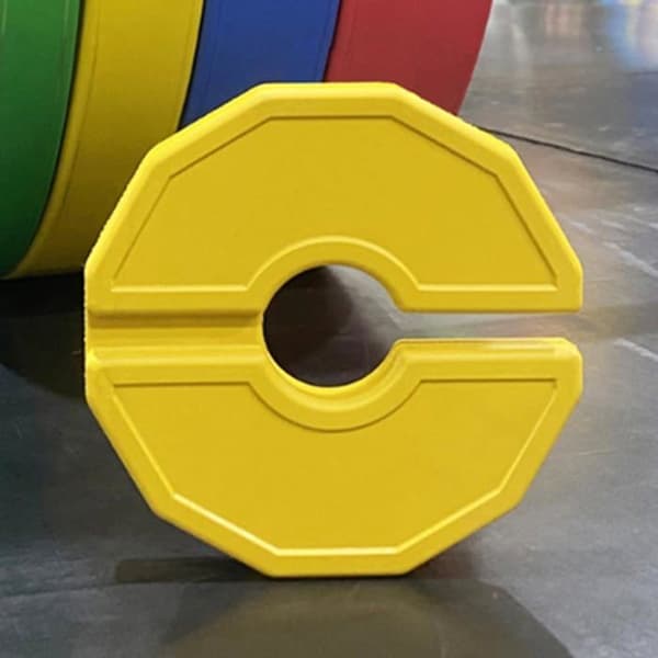 Fraktionelle vægtplader - Sæt med 4 - Gul gummi - 0,5 kg - Til håndvægte og kettlebells