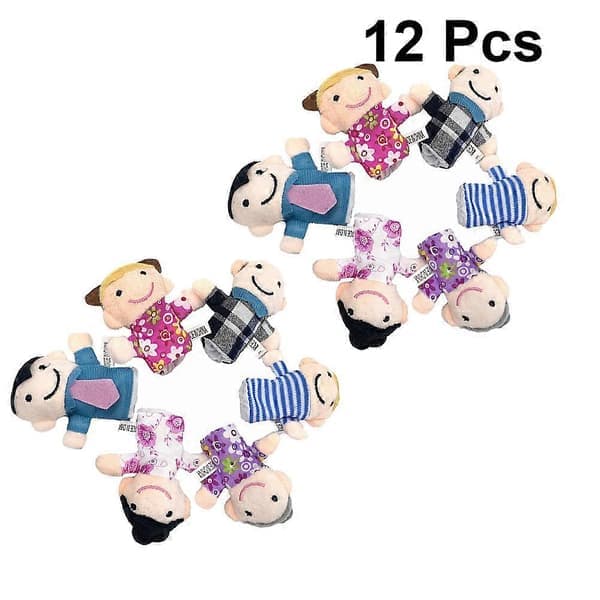 Set/12 st fingerdockor Barn Familj Fingerdockor Tyger Fingerdockor Fingerdockor Finger Familjedockor