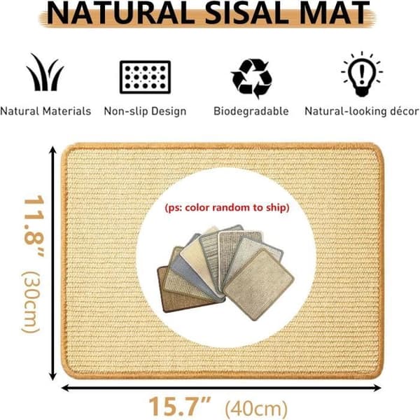 Kradsemåtte - Natur - Sæt med 2 - 100% sisalfiber - Beige - Rektangulær