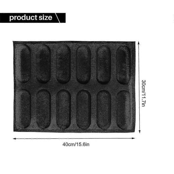 12 hull silikon - non-stick perforerte franske brødformer, pølseformer, bakematte brød M