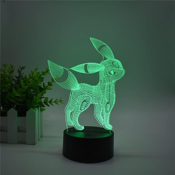 3D Illusjon Umbreon Nattlys, LED Bordlamper, Hjemmeinnredning, T