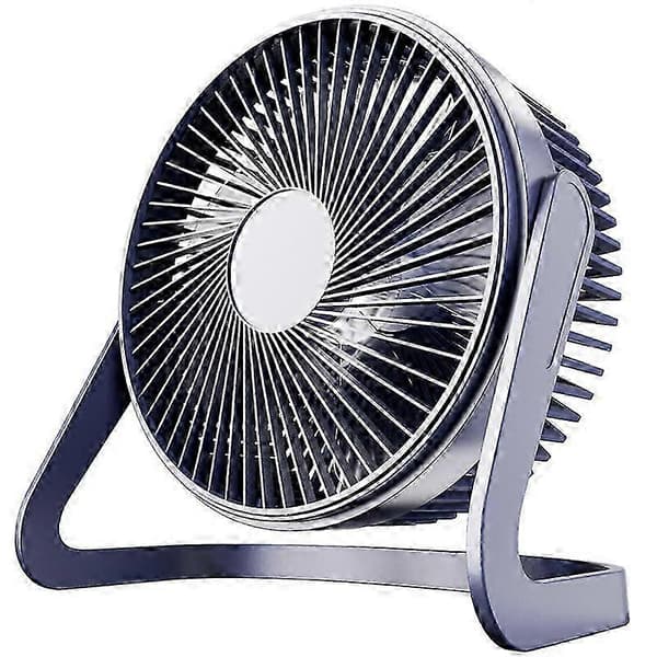 USB-bordventilator, 1 stk. blå bordventilator med 3 hastigheder, 360 justerbar støjsvag ventilator, bærbar ventilator til kontoret