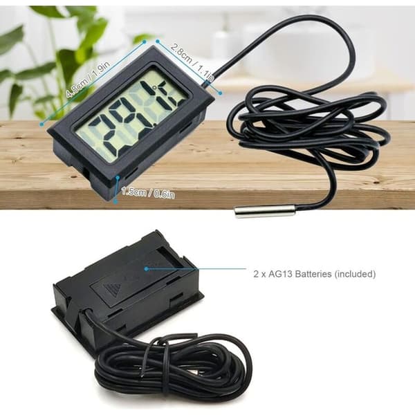 Svart Termometer Måler Mini Termometer Digital LCD Termometer Temperaturmåler