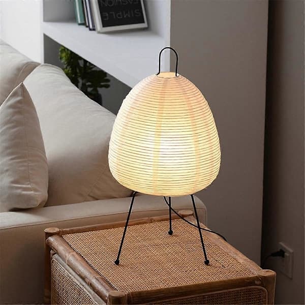 Japansk rispapperslampa LED bordslampa vardagsrum sovrum sängbord studenthotellresidens stativ