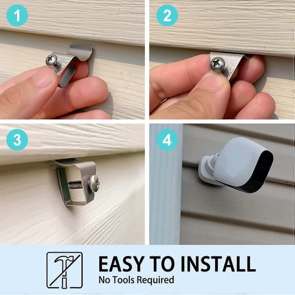 (30-pack) Vinyl Siding Clips Krokar Ingen hål behövs Utomhusskruvar Hängare för montering av hemsäkerhetskamera