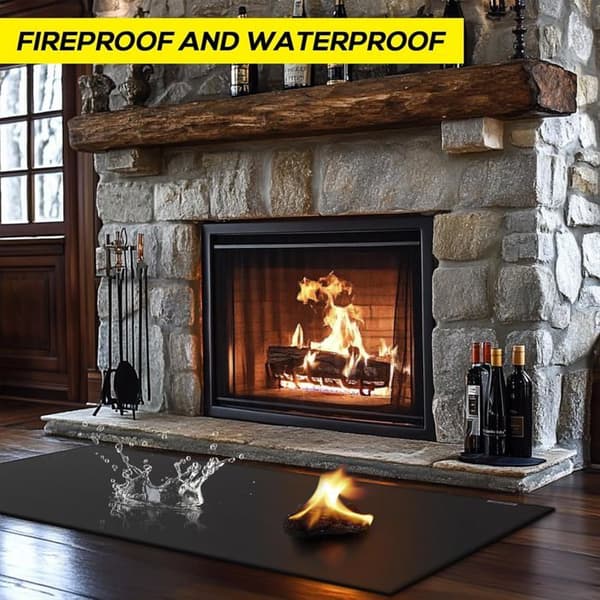 Svart Brandskyddsmatta 105x60cm Silikonfiber Brandresistent 982°C Gnistsäker