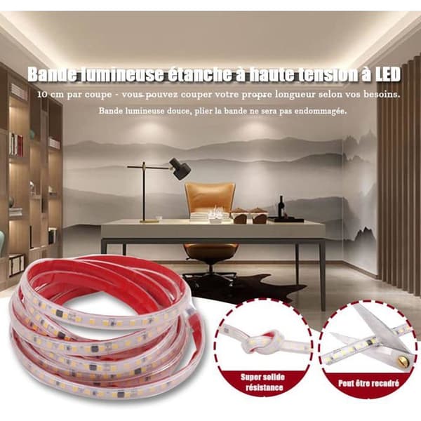 2M Selvklebende LED-stripe, Vanntett, 120 LED/m, Varmhvit stripe, 2 meter (2, Varmhvit)