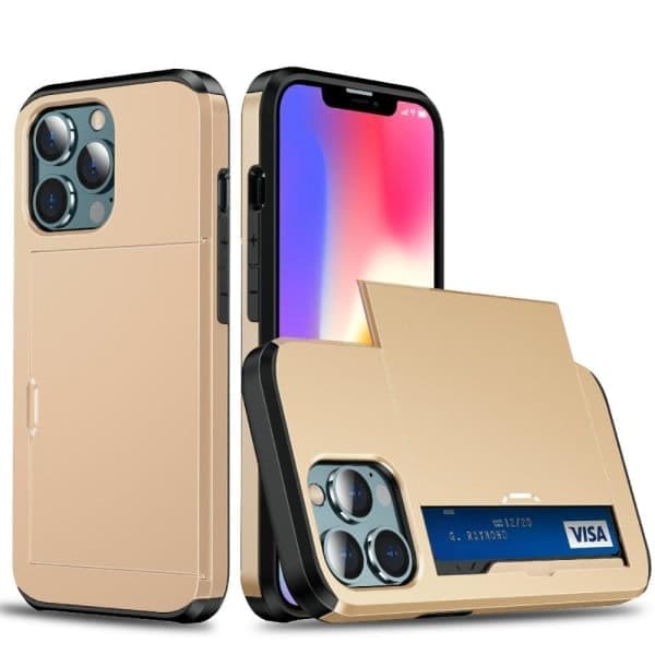 iPhone 13 - Hybridikotelo korttipaikalla - Kulta