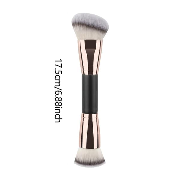 Dobbeltsidet makeupbørste til konturering, blending, bronzing, flydende, creme, pudder