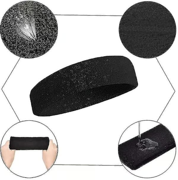 10-pack sportpannband för män och kvinnor, svettband, elastiskt hårband