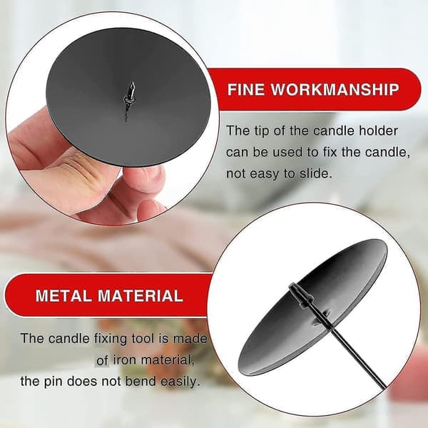 Kranslysestake, 8 cm Lysestake, Metall Lysestake, Julelysplate Med 8 stk Blå Yw1