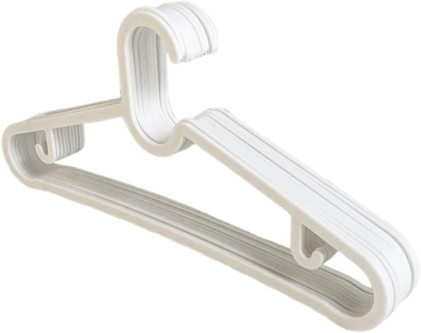 Kleshengere – 10-pakning slanke, stablebare, plassbesparende, sklisikre – Hvit White