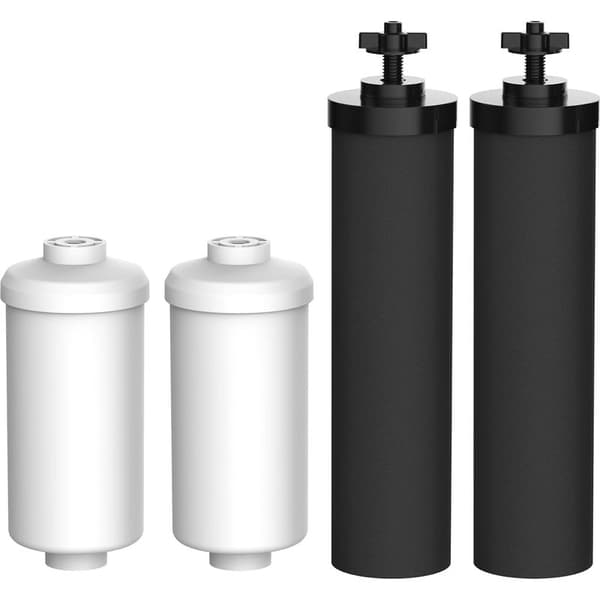 Vandfilter – Kompatibel med BB92 & PF2, inkluderer 2 sorte + 2 fluorfiltre til gravitationssystem