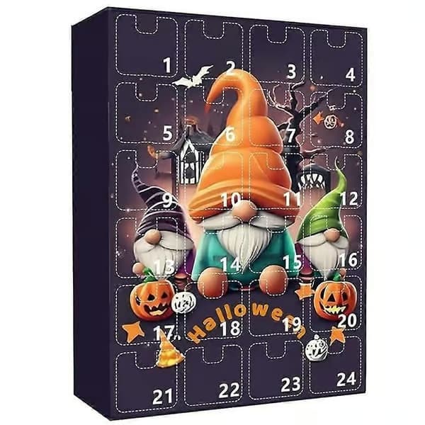 Tomte-nedräkningskalender för Halloween 2025, tecknad överraskningskalender för barn, festlig prydnad för vardagsrummet