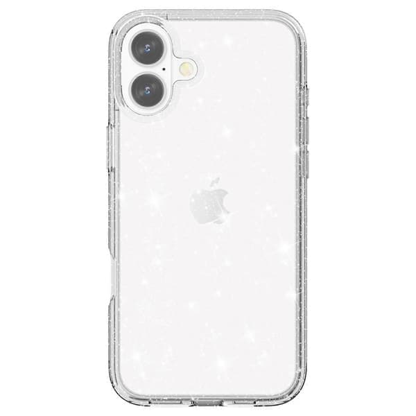 AMORUS Deksel til iPhone 17 Myk TPU Hard PC Bakside Støtsikker Telefonbeskyttelse - Glitter Hvit (Glitter Hvit)