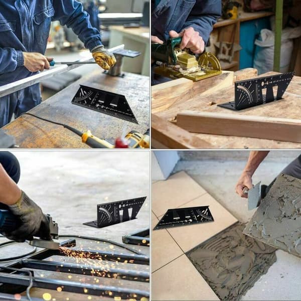 45° 90° Vinkelmåler i aluminiumslegering, brudpunktmåler til 3D træbearbejdning