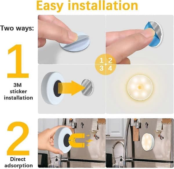 Bevægelsessensor Natlampe, Genopladelig Magnetisk Bevægelsessensor Lampe Indendørs Underskabslys Garderobelys