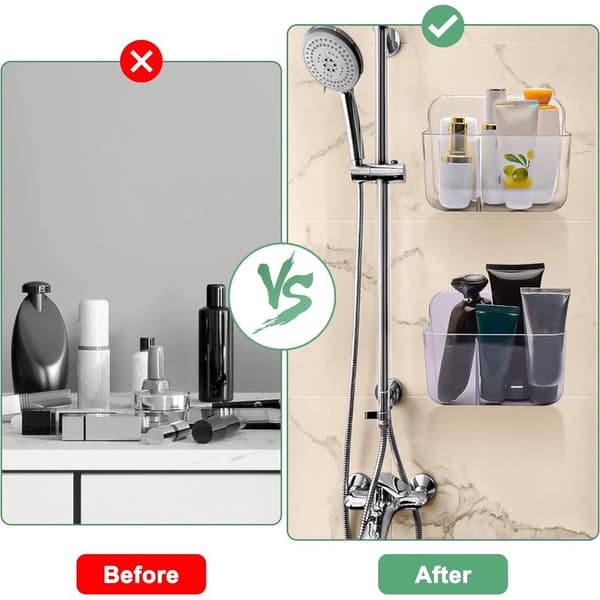 2-delt hylle, ingen boring nødvendig, PET-plast, drenering, baderom