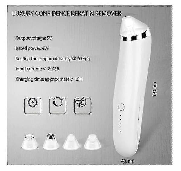 Luxury Confidence Keratinfjerner, Elektrisk Porerenser til Fjernelse af Hudorme