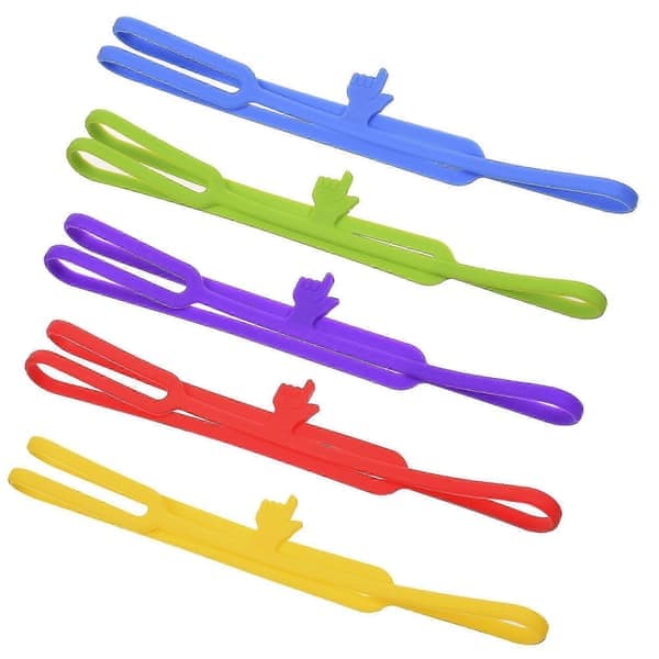 Silikone bogmærker 5-pak med fingerdesign, fleksible