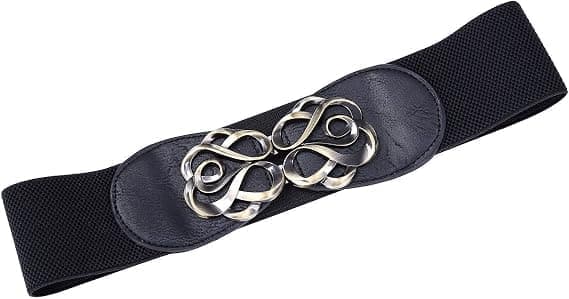 Dame elastisk belte pluss størrelse for retrokjole 12 farger bred 6