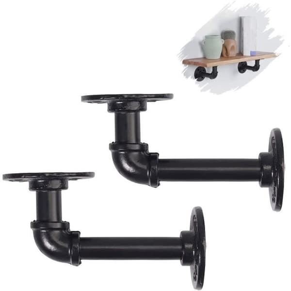 Hyldebeslag - Industreet - Pakke med 2 - Sort - 15 x 8 cm - Holdbart materiale