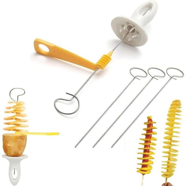 Pommes frites-kutter, potet-twister, potet-tårnkutter, spiralpotetkutter, for BBQ, fest, camping