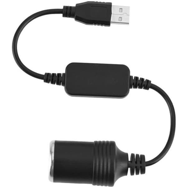 USB til 12V bil cigarettænderstik, USB til 12V bil cigarettænder hunstik konverterkabel