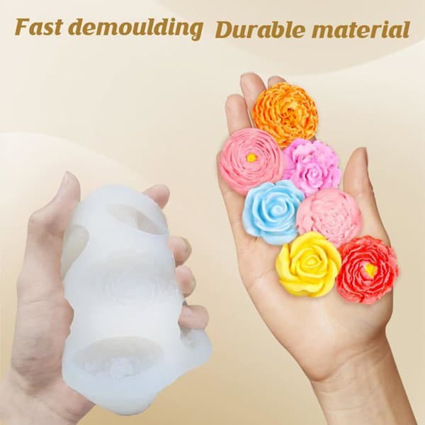3D Blomsterform Silikoneform, til Lys/Sæbe/Chokolade/DIY Aromaterapi Meoiruery