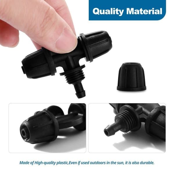 Drypvandingsfitting, pakke med 20 - Modhaget T-stik 4/7mm - Have/plæne
