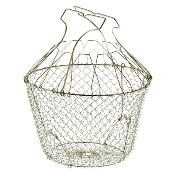 Sammenleggbar salatkurv, diameter: 22,5 cm - rustfritt stål