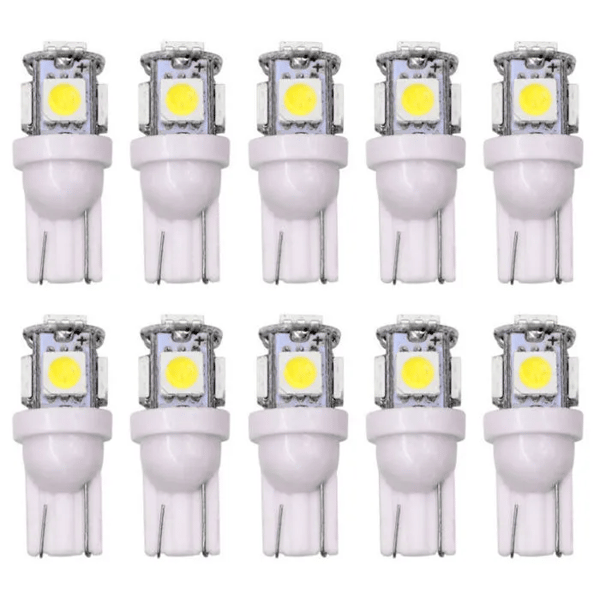 Pakke med 10 - Hvit T10 W5W LED Billys