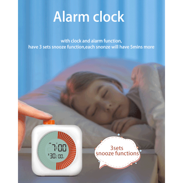Digital Visuel Timer 3-i-1 – Timer, Ur og Vækkeur, 60-minutters Nedtælling, til Børn og Hjem, Pink