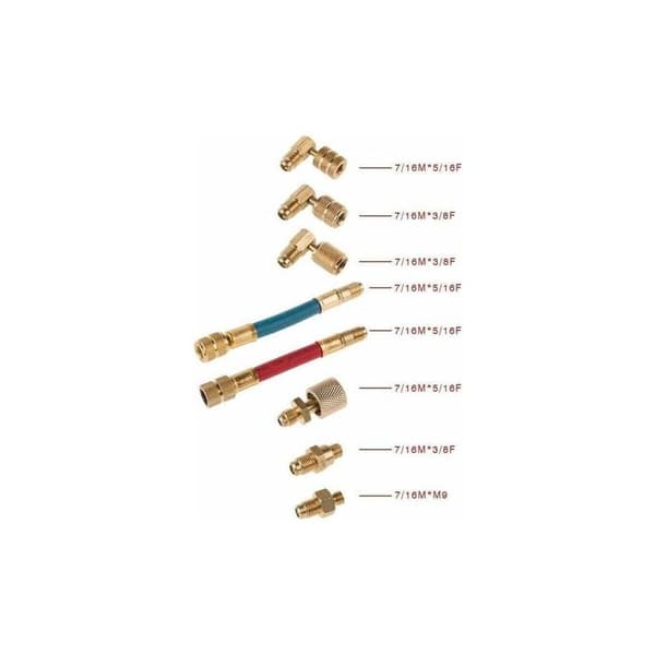 Aircondition Kølekonverteringsadapter R134A R12 Netadapter Slangesæt