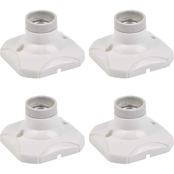 PCS E27 LED-pæreholder E27 lampeholder E27 veggmontert sokkel E27 base med brakett (AC 220-250V, hvit)
