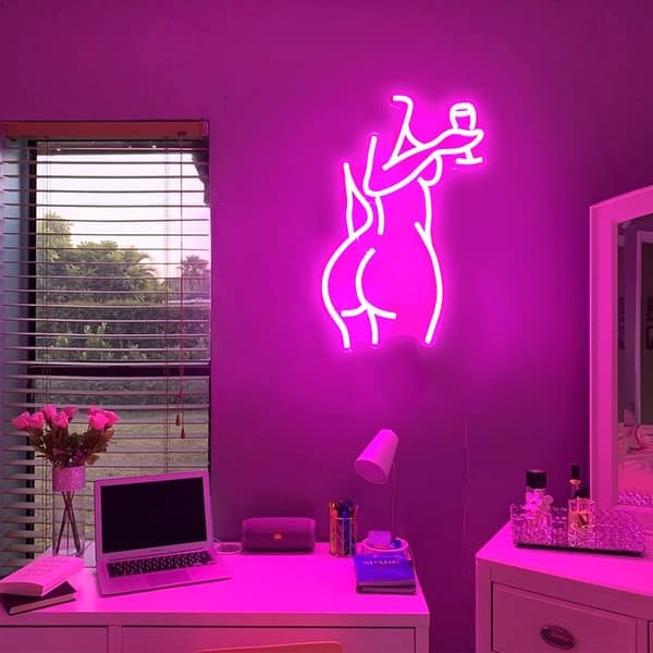 LED neonskyltar för väggdekoration ölskylt barskylt kvinnlig kropp neonljus USB-driven ljusskylt för sovrum bar klubb butik fest present