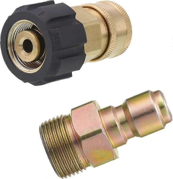 Högtryckstvättadapter, 9,5 mm snabbkopplingssats, M22 14 mm till M22, metrisk koppling 5000 Psi
