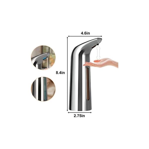 Automatisk tvåldispenser 400ml – Infraröd sensor – IPX6 vattentät – Silverdesign för badrum och kök