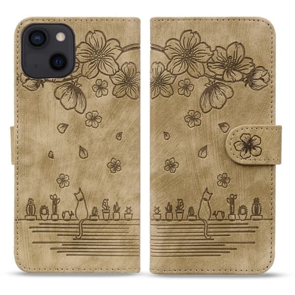 Till iPhone 15 Pro Fodral, PU Läder Plånboksfodral (med Stativfunktion), Brun iPhone 15 Pro