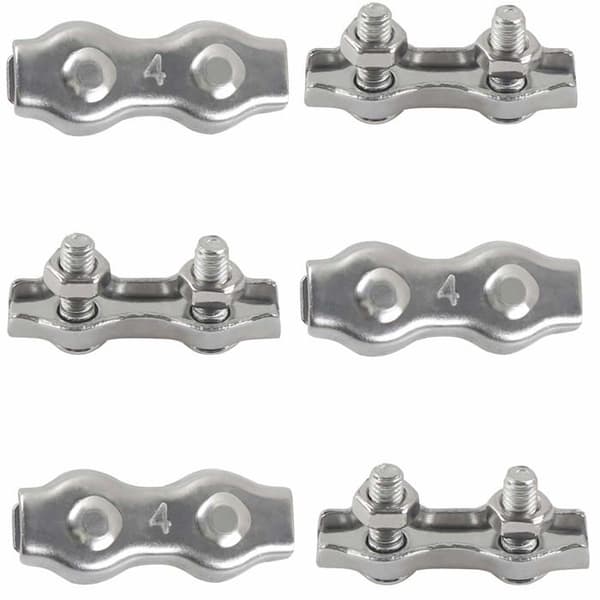M4 Duplex Clips, 304 rustfrit stål kabelbindere, faste terrasse duplex klemmer, 6 stk.