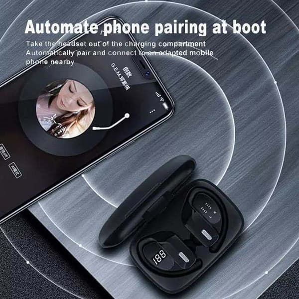 Trådlösa hörlurar Bluetooth 5.3, IPX5 vattentäta, LED-display, inbyggd mikrofon, 70 timmars batteritid för iPhone och Android