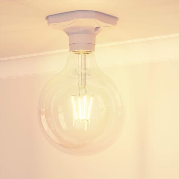 2-delt loftlampe/lampefod, porcelæn, hvid, 1x E27 maks. 60W