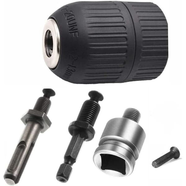 2-13 mm selvspændende borepatron – 1/2-20UNF lynkobling – kulstofstål – nøglefrit design til SDS-Plus boremaskiner